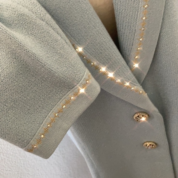 NWT - ST JOHN EVENING Crystal Embelished Knit Jacket & Ivory Skirt Size 16 - Picture 3 of 11